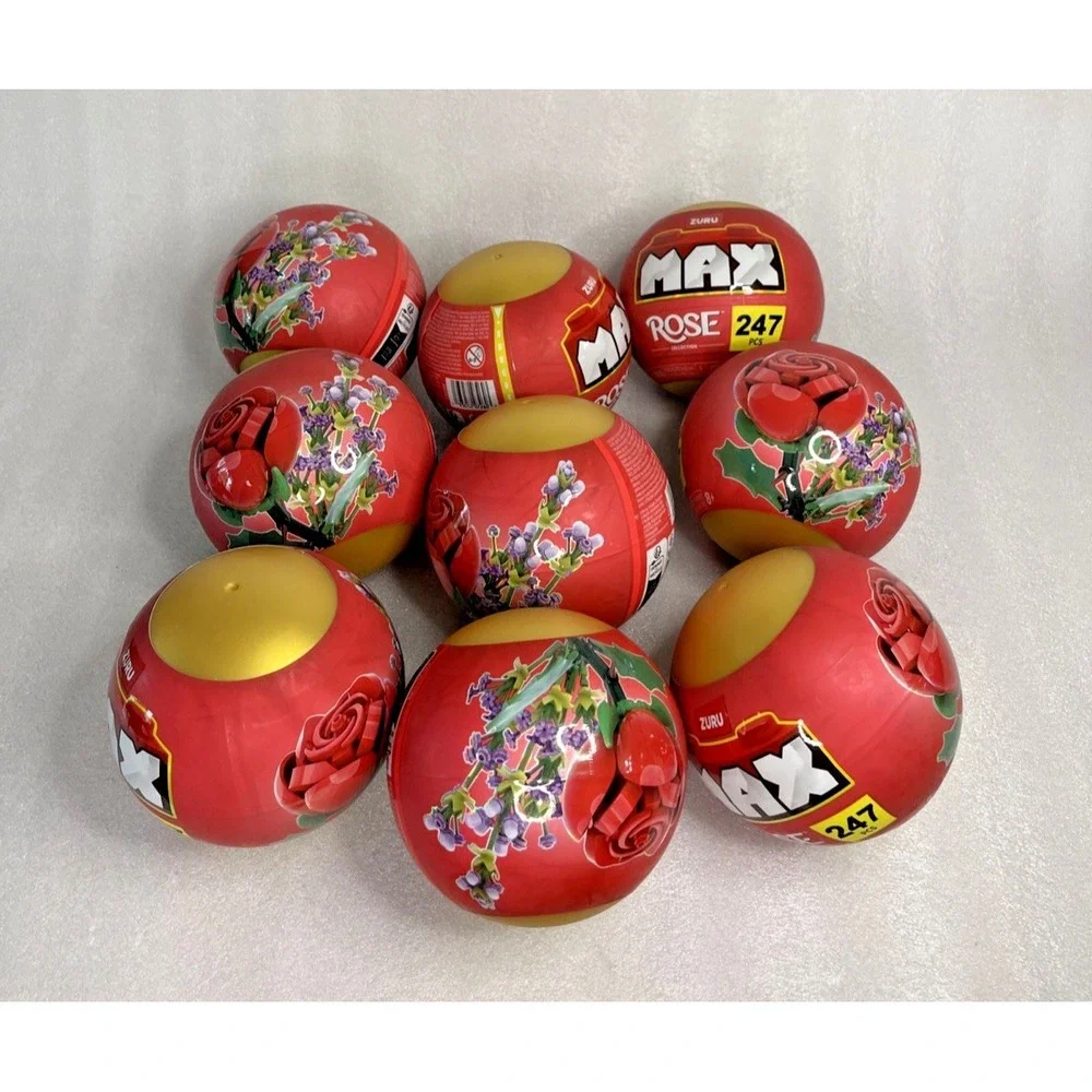9 x Zuru MAX Bricks Build More Rose Collection Capsule 247 Pcs Each Building Set